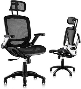 lot 20017 image: Gabrylly Ergonomic Mesh Office Chair, High Back Desk Chair - Adjustable Headrest with Flip-Up Arms, Tilt Function, Lumbar Support and PU Wheels, Swivel Computer Task Chair