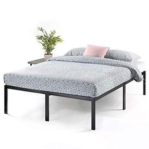 lot 20027 image: Best Price-Mattress 18 Inch Metal Platform Bed, Heavy Duty Steel Slats, No Box Spring Needed, Easy Assembly, Black, Full