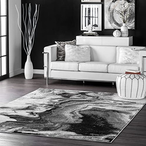 lot 20032 image: nuLOOM Abstract Area Rug, 7 6 x 9 6, Grey