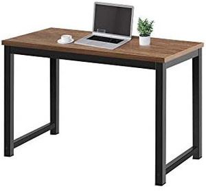 lot 20035 image: AZL1 Life Concept Computer Desk 47 Home Office Writing Desk, study Industrial Simple Style PC Table, Brown with Black Metal Fram