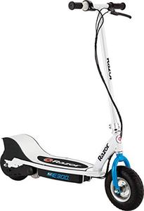 lot 20039 image: Razor E300 Electric Scooter - 9 Air-filled Tires, Up to 15 mph and 10 Miles Range, WhiteBlue