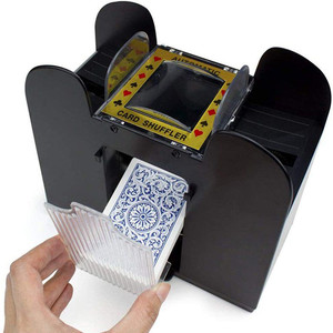 lot 30314 image: 2 Decks Automatic Card Shuffler Automatic Playing Cards Shuffler Mixer Games Poker Sorter Machine Dispenser for Travel Home Festivals Xmas Party Battery Operated