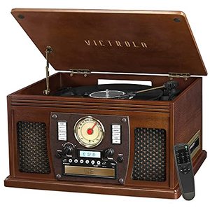 lot 30343 image: Victrola 8-in-1 Bluetooth Record Player & Multimedia Center, Built-in Stereo Speakers - Turntable, Wireless Music Streaming, Real Wood  Espresso