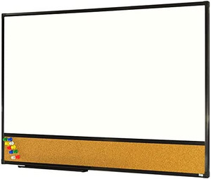 lot 30351 image: XBoard Magnetic whiteboard 36 x 24 - Combo Whiteboard Dry Erase BoardCork Board, Magnetic White Board  Corkboard with Black Aluminum Frame, 10 Colorful Push Pins & Marker Tray Included