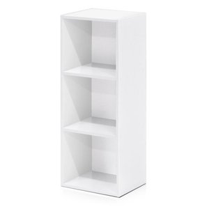 lot 30356 image: Furinno 11003WH 3 - Tier Open Shelf Bookcase White Color - 12 W x 31.5 H x 9.3 D