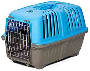 lot 40841 image: Pet Carrier Hard-Sided Dog Carrier, Cat Carrier, Small Animal Carrier in Blue, Inside Dims 17.91 L x 11.5 W x 12 H & Suitable for Tiny Dog Breeds, Perfect Dog Kennel Travel Carrier for Quick Trips