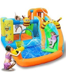 lot 6104 image: TiliKuly Kids Inflatable Water Slides Bounce House with 450w Blower Bee Spray Water Pool Inflatable Bouncy House for Kids Outdoor Party Jumping Bounce Castle Houses Water Inflatable Bounce Houses