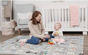 lot 6109 image: Regalo Sensory & Learning My Play Mat, Foldable & Reversable, Waterproof, Bonus Kit, Includes Travel Case with Carry Strap, Grey