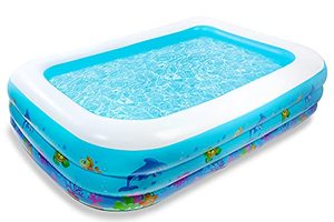 lot 6136 image: Dedilion Inflatable Pools, 70 X 50 X 24 Kids Pool, Kiddie Blow up Pool for Kids, Adults, Baby, Children, Swimming Pool Above Ground, Garden, Backyard