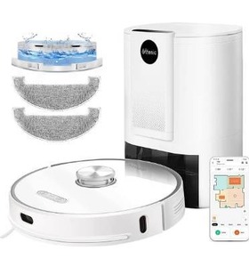 lot 6158 image: Ultenic T10 Robot Vacuum Self Emptying, Robot Vacuum and Mop Combo, 60-Day Capacity, LiDAR Navigation, 3000Pa Strong Suction, APP & Remote & Alexa Control, Ideal for Pet Hair, Hard Floor and Carpet