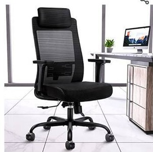 lot 64956 image: DAVEJONES Ergonomic Office Chair - Computer Desk Chairs High Back with Lumbar Support, 3D Adjustable Arms