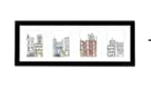lot 6133 image: EDGEWOOD Parkwood Collage Picture Frame Real Glass Wood Mat with 4 Openings or Panoramic Photo, 10x26 Inches, Black