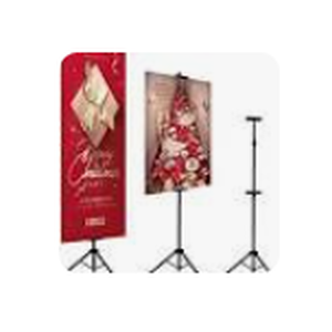 lot 64965 image: HUAZI Poster Stand for Display Double-Sided Heavy Duty Sign Stand Holder Floor Freestanding Poster Board Stand with Base Adjustable Height Up to 75inches for Board & Foam,Black