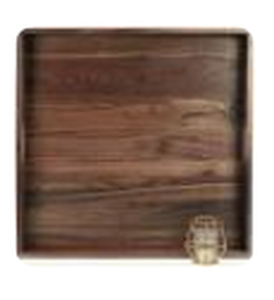 lot 64977 image: MAGIGO 22 x 22 Inches Large Square Black Walnut Wood Ottoman Tray with Handles, Serve Tea, Coffee or Breakfast in Bed, Classic Wooden Decorative Serving Tray
