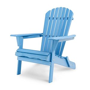 lot 64969 image: Foldable Adirondack Chair, Cedar Wood Outdoor Patio Lounge Chair, for Garden Backyard Firepit Deck Poolside