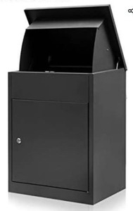 lot 64983 image: Yoocabinet Extra Large Mailbox for Parcel,Package Delivery Boxes for Outside,Galvanized Steel Parcel Mailbox,Wall Mounted Lockable Anti-Theft for Porch,Curbside,Black-BG001B