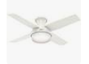 lot 6238 image: Hunter 59246 Dempsey 44 2-Light LED Indoor Ceiling Fan in White