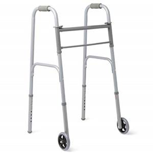 lot 6189 image: Medline Easy Care Two-Button Folding Walkers With 5 Wheels