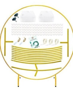 lot 6203 image: LANGXUN 4.9ft Gold Metal Round Balloon Arch kit Decoration, for Birthday Party Decoration, Wedding Decoration, Graduation Decorations and Baby Shower Photo Background Decoration