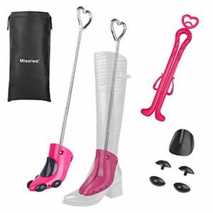 lot 6211 image: Miserwe One Pair Boot Stretcher with Boot Shaper Stands Professional 4-Way Shoe Stretcher for Boots Stretch Boots Width for Women and Men