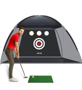 lot 6237 image: MESIXI Golf Net, 10x7ft Golf Backyard Driving Range for Practice Hitting Chipping Swing with 6 Golf BallsHitting MatTeeCarry Bag, Training Aid Accessories for Men Kids Indoor&Outdoor Sport Game