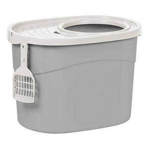 lot 6239 image: IRIS USA Top Entry Cat Litter Box with Cat Litter Scoop
