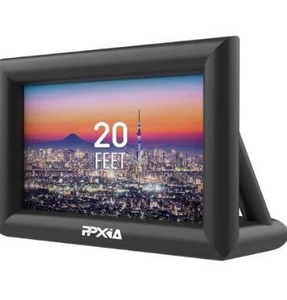 lot 6243 image: PPXIA 20ft Outdoor Projector Screen Inflatable Movie Screen, Blow Up Screens Front and Rear Projection with Air Blower, Best for Movie Nights Backyards Pool Party Home Theater