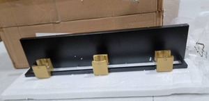 lot 6264 image: 3 Light Vanity Light BlackGold