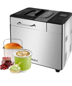 lot 6290 image: Bread and Ice Cream Maker 18 in 1 Stainless Steel 2LB Bread Machine and Ice Cream Machine Non-stick Coated Bread Maker Liner full Tempered Glass Touch Screen