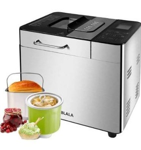 lot 6291 image: Bread and Ice Cream Maker 18 in 1 Stainless Steel 2LB Bread Machine and Ice Cream Machine Non-stick Coated Bread Maker Liner full Tempered Glass Touch Screen