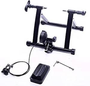 lot 6295 image: BalanceFrom Bike Trainer Stand Steel Bicycle Exercise Magnetic Stand with Front Wheel Riser Block (B0872255PS)
