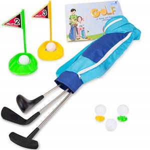 lot 6303 image: Byrons Games Kids Golf Set for Children Age 3 to 6 Years. 14 Piece Toy Golf Clubs Set with Interactive Storybook for Educational Learning for Boys and Girls. Suitable for Indoor and Outdoor Use