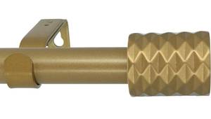 lot 4154 image: MERIVILLE 1-Inch Diameter Single Window Treatment Curtain Rod, Gerani Finial, 28-inch to 48-inch Adjustable, Royal Gold