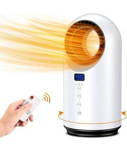 lot 4156 image: WAPEMORK Space Heater for Indoor Use - Portable Personal Electric Heaters, Small Bladeless Heater Fan with Adjustable Comfort Control Thermostat, Safe and Quiet for Bathroom Office Desk Baby Room (White-black)