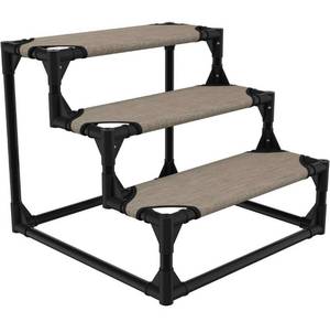 lot 4158 image: Veehoo Sturdy Pet Steps - Pet Stairs for Small Dogs and Cats, Doggie, Puppy and Older Cats Step for High Bed Couch