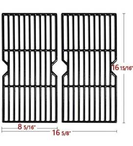 lot 4162 image: Hongso Porcelain Coated Cast Iron Cooking Grid Grates Replacement for Charbroil 463250210, 463250211, 463250212, 463251413, 463251414, 466251413 Thermos 461633514,PCF123 2 Set