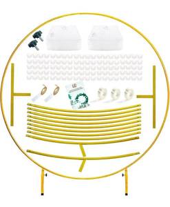lot 4164 image: LANGXUN Large Size 7.2ft Gold Metal Round Balloon Arch kit Decoration, for Birthday Party Decoration, Wedding Decoration, Graduation Decorations and Baby Shower Photo Background Decoration
