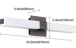 lot 4186 image: ZUZITO 24.2in Modern LED Vanity Light Fixtures for Bathroom Black Lighting Acrylic Cool White 6000K