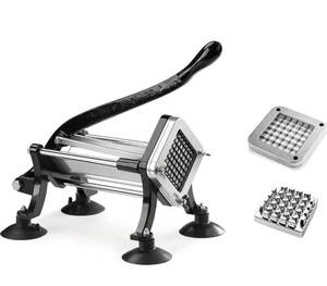 lot 4189 image: Retails for $109.97 New Star Foodservice 43204 Commercial Grade French Fry Cutter with Suction Feet, 12 Inch and 38 Inch Blades, Limited Edition Black