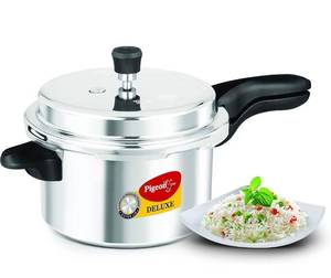 lot 4190 image: Pigeon Pressure Cooker - 5 Quart - Deluxe Aluminum Outer Lid Stovetop & Induction - Cook delicious food in less time soups, rice, legumes, and more - 5 Liters