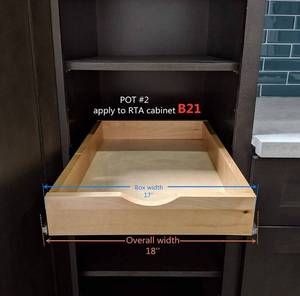 lot 4195 image: 17 Width Pull Out Drawer Garbage Drawer Roll Out Tray Wood Pull Out Drawer Box Kitchen Cabinet Organizer Cabinet Slide Out Shelv Pull-Out Shelf Pull Out Sliding Drawer DIY (Fits RTA Face Frame B21)