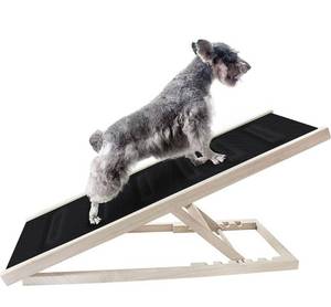 lot 4198 image: Upgrade Adjustable Folding Pet Ramp for Dogs and Cats with Innovative High Traction Anti-Slip Mat for Couch or Bed 40 Long Adjustable from 9.6 to 24 - Support Your pets Joint Health