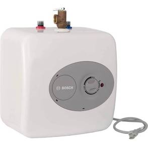 lot 4206 image: Bosch Electric Mini-Tank Water Heater Tronic 3000 T 4-Gallon (ES4) - Eliminate Time for Hot Water - Shelf, Wall or Floor Mounted