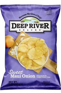 lot 4217 image: Deep River Snacks Sweet Maui Onion Kettle Cooked Potato Chips, 5 Ounce (Pack of 12)