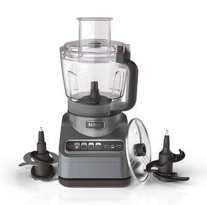 lot 4243 image: Retails for $99.99, brand new Ninja BN601 Professional Plus Food Processor, 1000 Peak Watts, 4 Functions for Chopping, Slicing, Purees & Dough with 9-Cup Processor Bowl, 3 Blades, Food Chute & Pusher, Silver