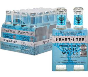lot 4250 image: Fever-Tree Mediterranean Tonic Water Glass Bottles, No Artificial Sweeteners, Flavorings & Preservatives, 6.8 Fl Oz (Pack of 24)