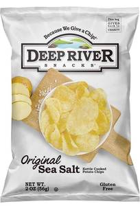 lot 4271 image: Deep River Snacks Original Sea Salt Kettle Cooked Potato Chips, 2 Ounce (Pack of 24)