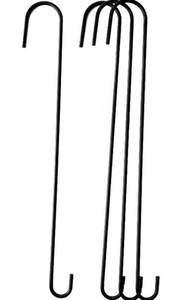 lot 4297 image: 18-Inch Steel Extension S Hook for Plants, Bird Feeders, Lanterns, 4-Pack