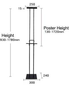 lot 4298 image: SCZS Heavy Duty Floor Poster Standing Display Poster Sign Holder with Non-Slip Mat Base Adjustable Height Up to 75 inches for Board & Foam (Black)