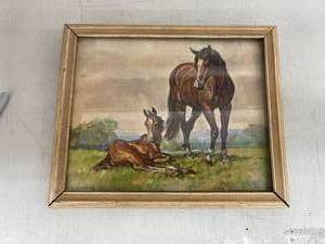 lot 17 image: vintage horse picture